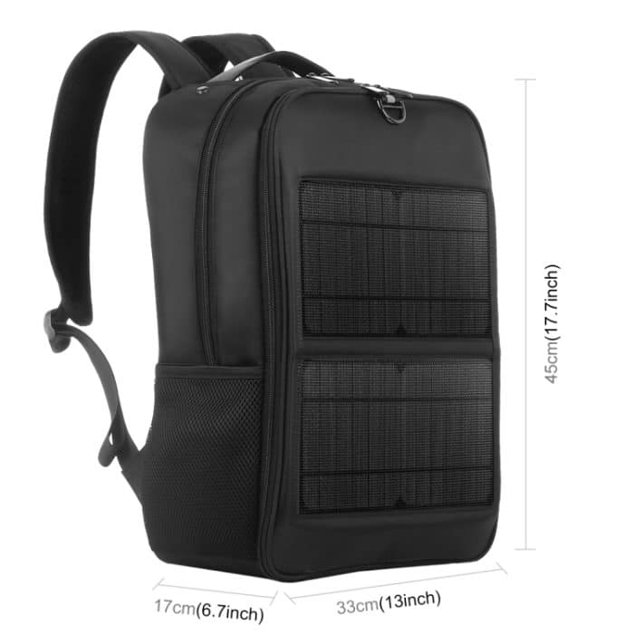 HAWEEL 14 W Solarpanel Power Rucksack Laptoptasche mit Griff und 5 V/2,1 A max. USB-Ladeanschluss, 14W Backpack 2 – Bild 4