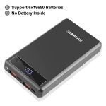 HAWEEL DIY 6 x 18650 Akku 24 W Schnelllade-Powerbank-Box mit Display, ohne Akku, 6 x 18650 Battery