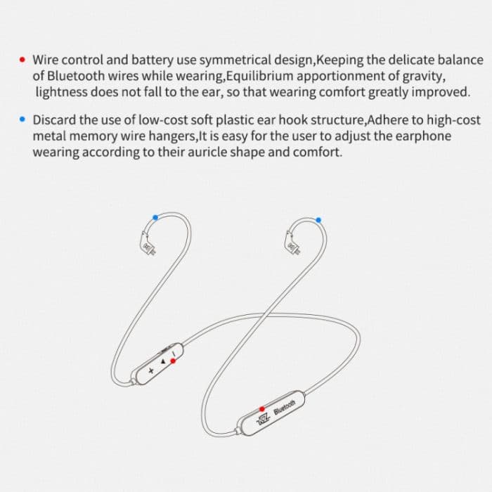 KZ Wasserdichtes High-Fidelity-Bluetooth-Upgrade-Kabel für KZ ZST / ZS10 / ES4 / ES3 / ZSR-Kopfhörer, KZ ZST / ZS10 / ES4 / ES3 / ZSR Earphones(Black) – Bild 12