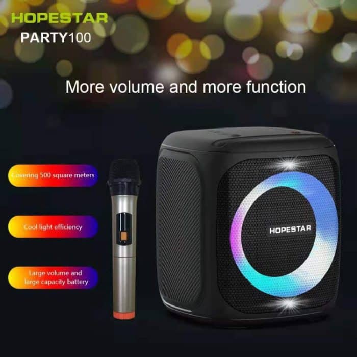HOPESTAR Party100 Bluetooth 5.0 Tragbarer wasserdichter kabelloser Bluetooth-Lautsprecher mit mobiler Ladefunktion, Party100(Black), Party100(Green), Party100(Blue) – Bild 5