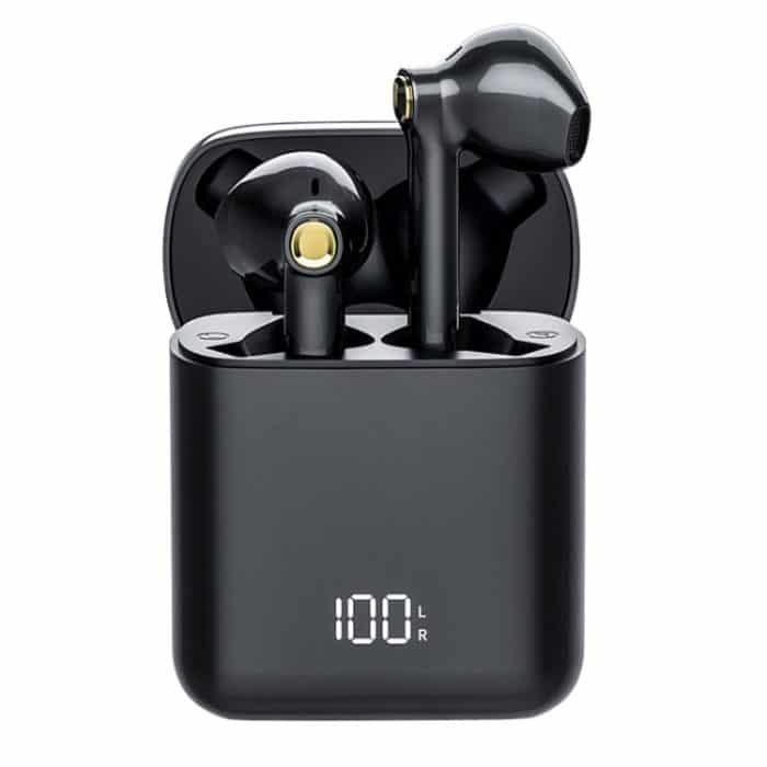 F730 TWS IPX4 Wasserdichter Digitalanzeige-Halb-In-Ear-Bluetooth-Kopfhörer, F730 Black – Bild 1