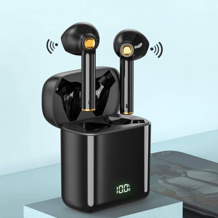 F730 TWS IPX4 Wasserdichter Digitalanzeige-Halb-In-Ear-Bluetooth-Kopfhörer, F730 Black – Bild 2