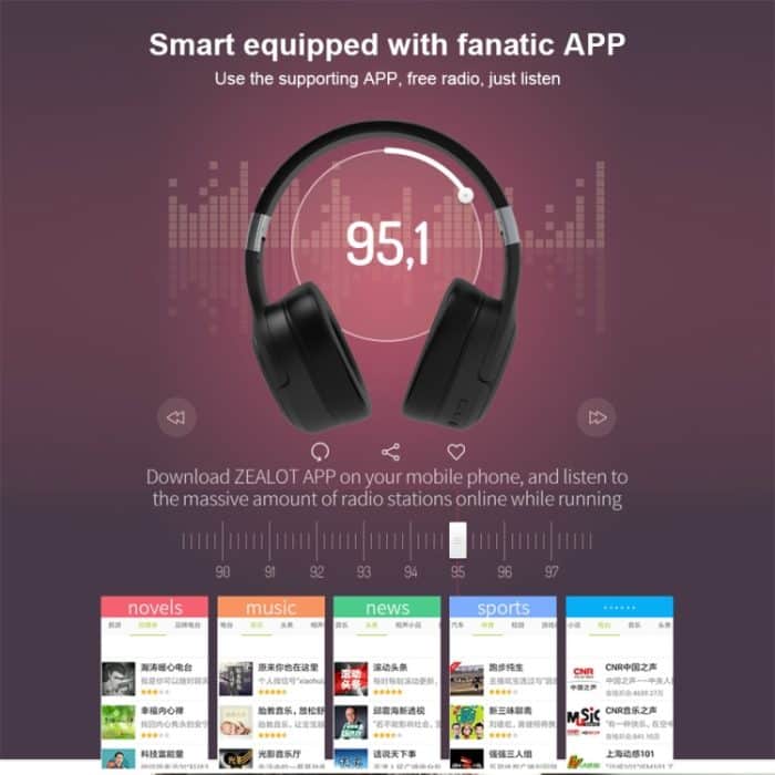 ZEALOT B28 Bluetooth-Stereo-Musik-Headset mit faltbarem Kopfband und Display – Bild 11