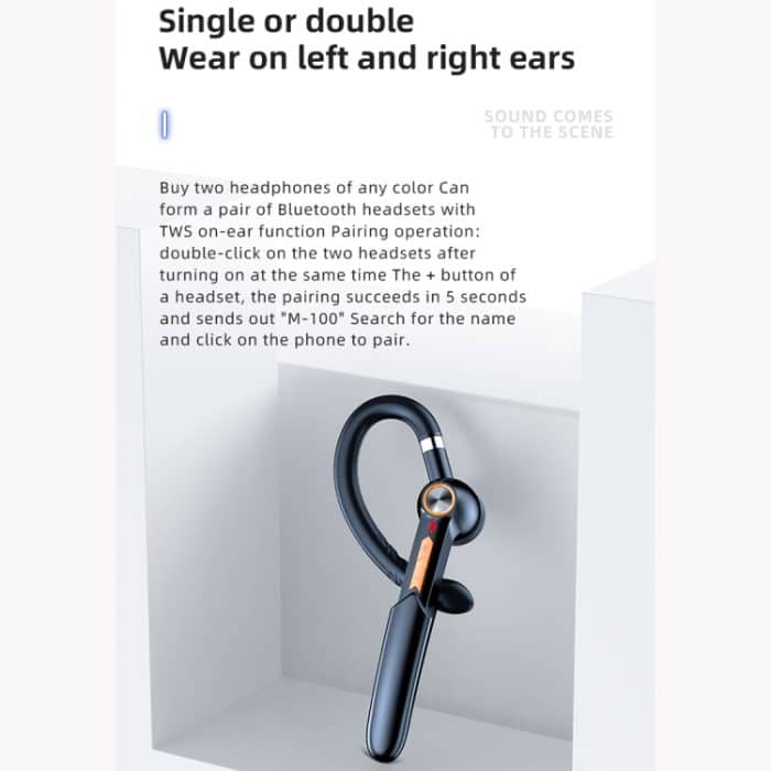 ME-100 TWS Business Rotierendes Universal True Stereo 5.0 Version Hängendes Ohr-In-Ear-Bluetooth-Headset – Bild 13