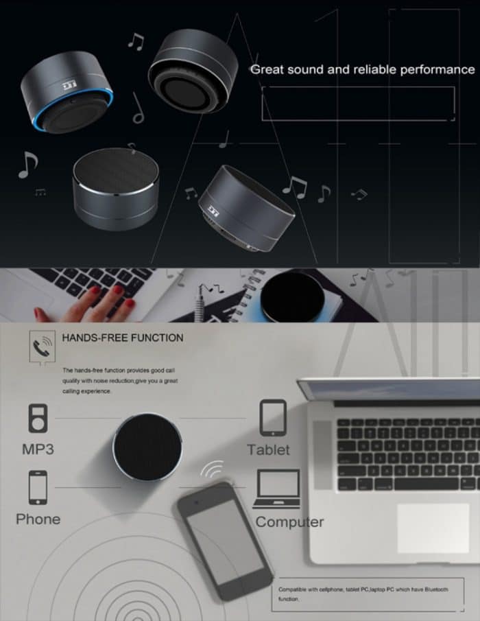 Tragbarer Mini-Bluetooth-Lautsprecher A10 mit integriertem Mikrofon und LED, unterstützt Freisprechanrufe und TF-Karte – Bild 11