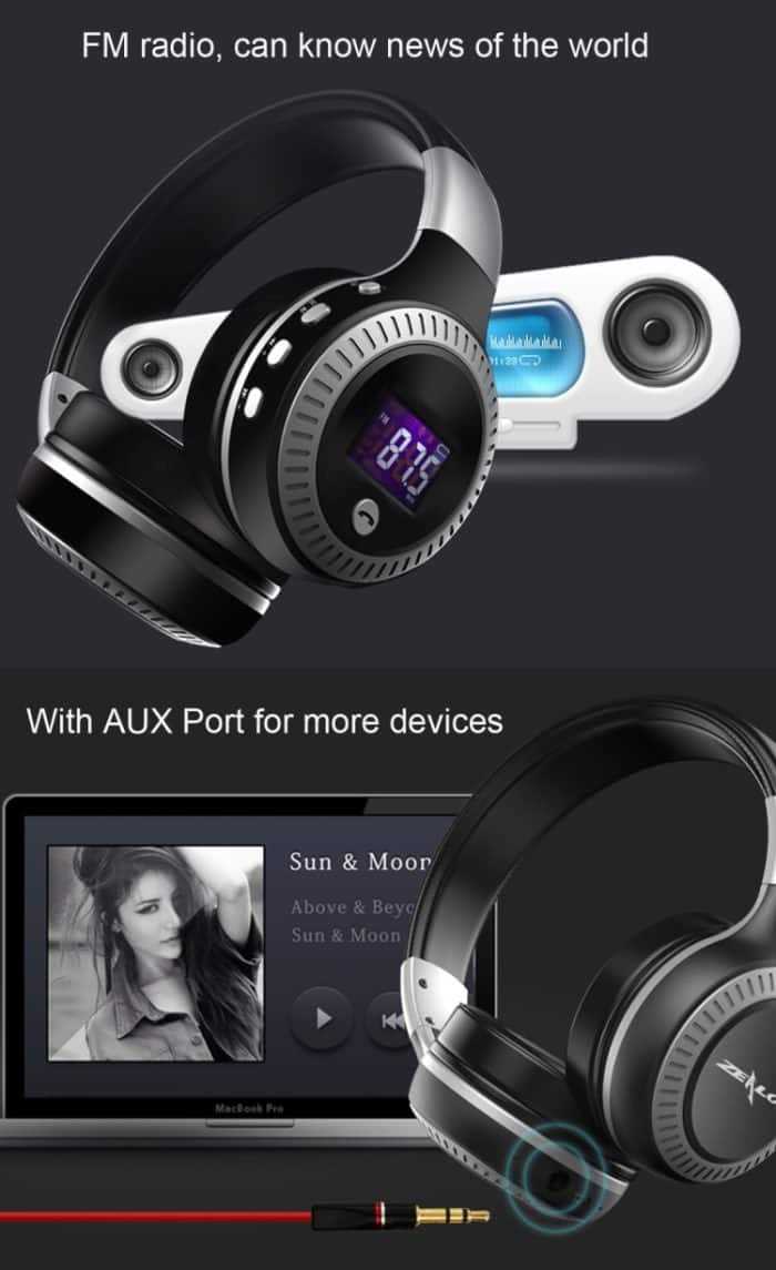 Zealot B19 Bluetooth-Stereo-Musik-Headset mit faltbarem Kopfbügel und Display für iPhone, Galaxy, Huawei, Xiaomi, LG, HTC und andere Smartphones – Bild 13