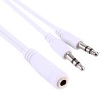 1M Hi-Fi AUX-Audiokabel 3,5 mm Dual-Stecker-Buchse-Stecker Jack Stereo-Audio-Kabel für iPhone, iPad, Samsung, MP3, MP4, Soundkarte, Fernseher, Radiorecorder, Auto-Bluetooth-Speacker, Computer usw. (Weiß)