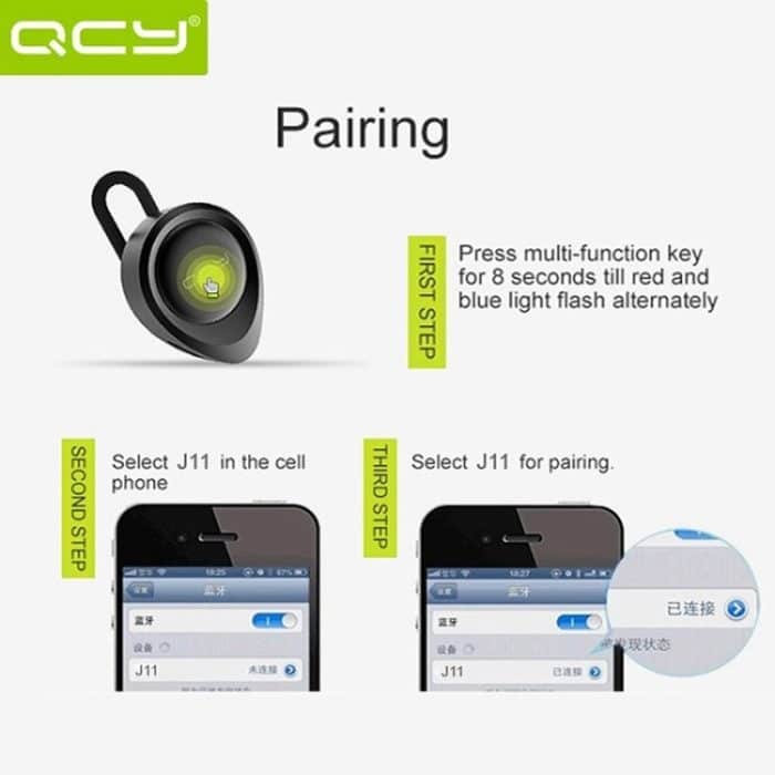 QCY J11 Universal Driving Wireless Bluetooth 4.1-Kopfhörer mit Mikrofon für Smartphones oder andere Bluetooth-Geräte, effektive Bluetooth-Entfernung: 10 m – Bild 16