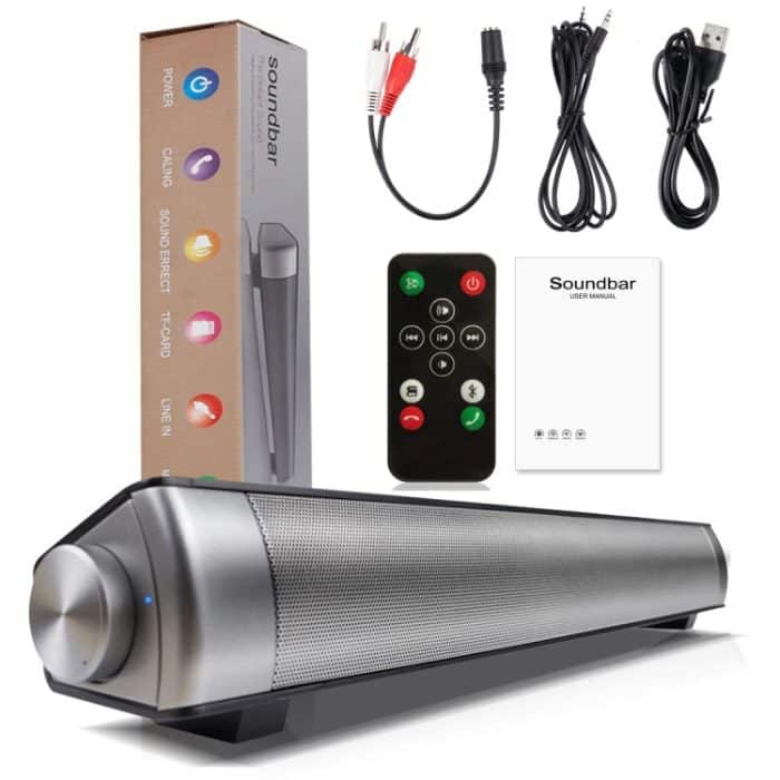 Soundbar LP-08 (CE0152) USB MP3-Player 2.1CH Bluetooth Wireless Soundbar-Lautsprecher mit Fernbedienung, CE0152 Black, CE0152 Gold – Bild 5