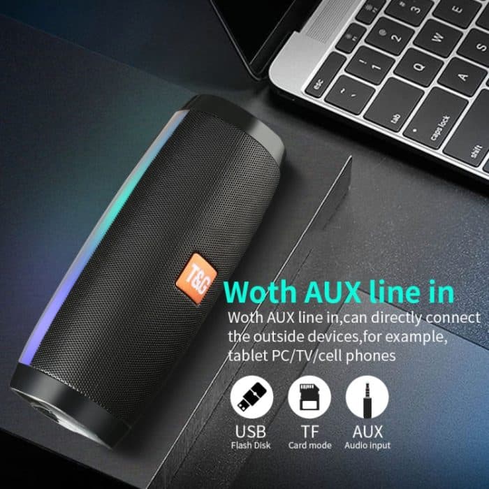 T&G TG157 Bluetooth 4.2 Mini tragbarer kabelloser Bluetooth-Lautsprecher mit melodischen bunten Lichtern – Bild 4