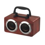 W5B Holz tragbarer Dual-Horn-Stereo-Bluetooth-Lautsprecher mit Telefonhalter, unterstützt TF-Karte/AUX