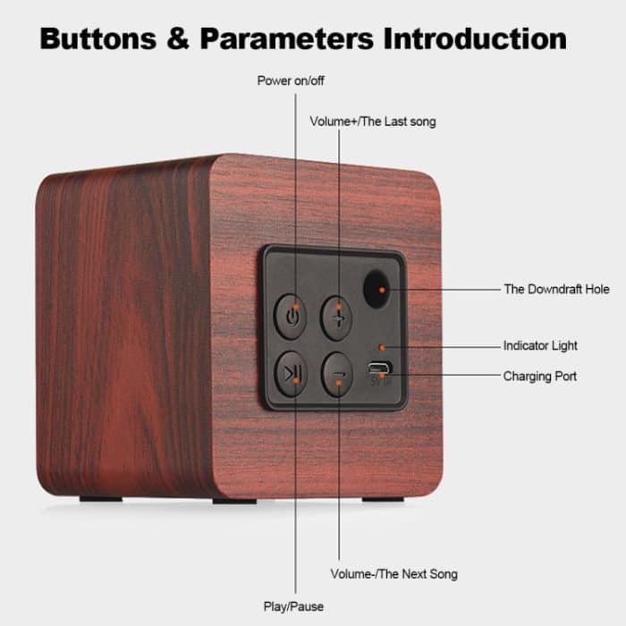 Q1 Tragbarer Mini-Mega-Bass-Bluetooth-Lautsprecher aus Holz – Bild 4