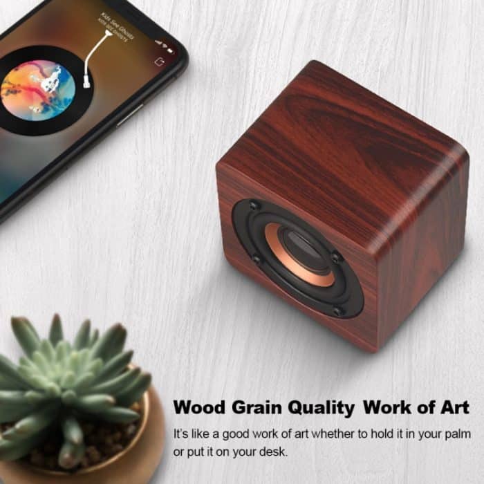 Q1 Tragbarer Mini-Mega-Bass-Bluetooth-Lautsprecher aus Holz – Bild 7