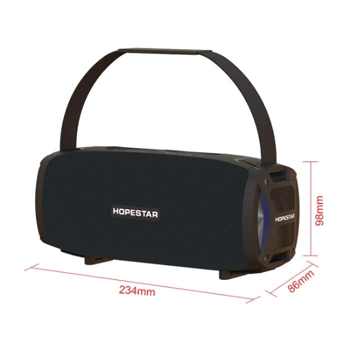 HOPESTAR H24 Pro TWS Tragbarer, wasserdichter, gewebter, strukturierter Bluetooth-Außenlautsprecher mit Rhythmuslicht, Unterstützung für Freisprechanrufe, U-Disk, TF-Karte und 3,5-mm-AUX und FM, H24 Pro Black, H24 Pro Grey, H24 Pro Blue, H24 Pro Red – Bild 8