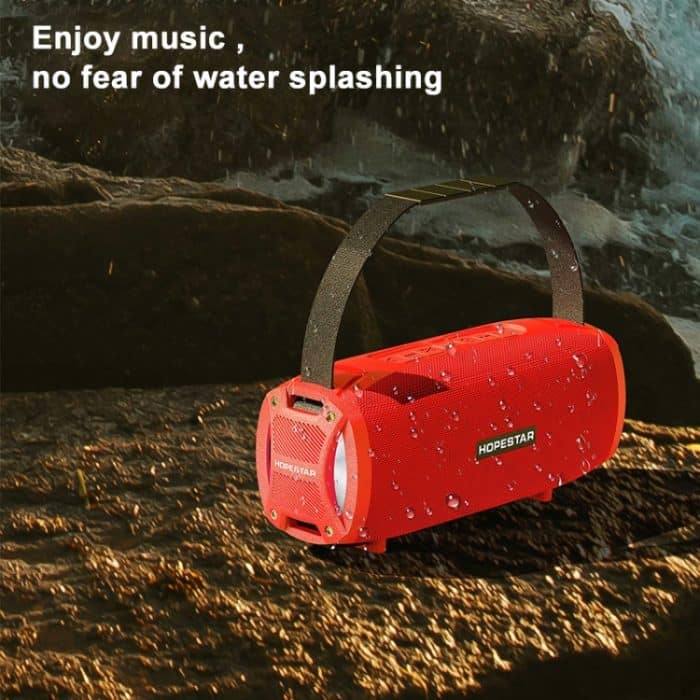 HOPESTAR H24 Pro TWS Tragbarer, wasserdichter, gewebter, strukturierter Bluetooth-Außenlautsprecher mit Rhythmuslicht, Unterstützung für Freisprechanrufe, U-Disk, TF-Karte und 3,5-mm-AUX und FM, H24 Pro Black, H24 Pro Grey, H24 Pro Blue, H24 Pro Red – Bild 6