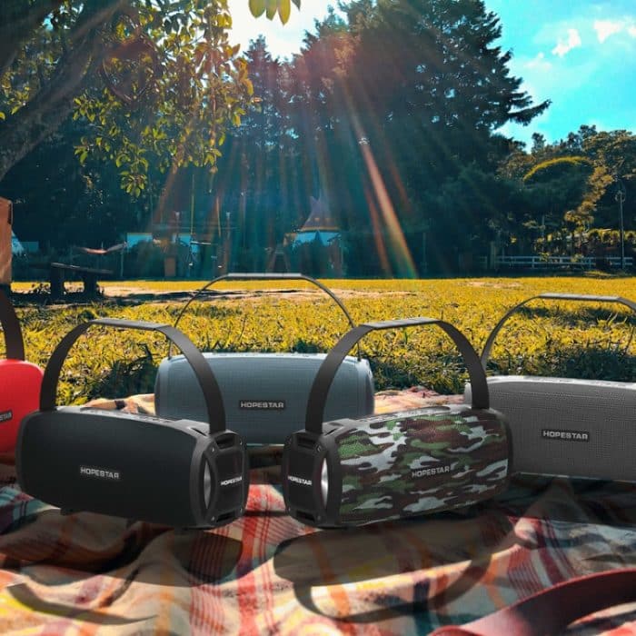 HOPESTAR H24 Pro TWS Tragbarer, wasserdichter, gewebter, strukturierter Bluetooth-Außenlautsprecher mit Rhythmuslicht, Unterstützung für Freisprechanrufe, U-Disk, TF-Karte und 3,5-mm-AUX und FM, H24 Pro Black, H24 Pro Grey, H24 Pro Blue, H24 Pro Red – Bild 7