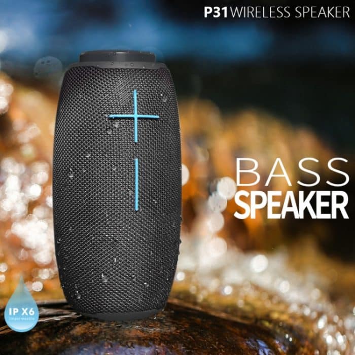 HOPESTAR P31 TWS Tragbarer wasserdichter Outdoor-Bluetooth-Lautsprecher im Linsenstil mit LED-Farblicht, Unterstützung für Freisprechanrufe, U-Disk, TF-Karte und 3,5-mm-AUX und FM, P31 Black, P31 Green, P31 Grey, P31 Red – Bild 7