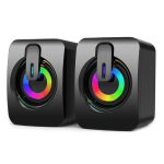 A2 USB 2.0 Kabelgesteuerter, beleuchteter Mini-Desktop-Lautsprecher für Mobiltelefone und Computer, Illuminated