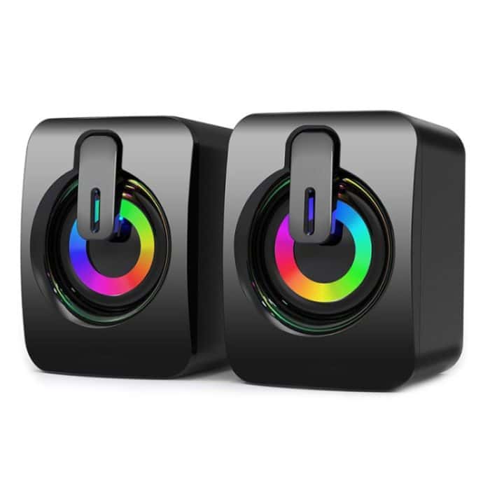 A2 USB 2.0 Kabelgesteuerter, beleuchteter Mini-Desktop-Lautsprecher für Mobiltelefone und Computer, Illuminated – Bild 1