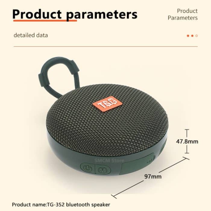 T&G TG352 Tragbarer kabelloser Bluetooth-Lautsprecher für den Außenbereich, TWS-Stereo-Subwoofer, unterstützt Freisprechen/FM/TF – Bild 7