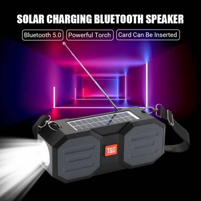 T&G TG634 Outdoor Solar Power Bluetooth Wireless-Lautsprecher mit FM/Taschenlampe/TF-Kartensteckplatz – Bild 3