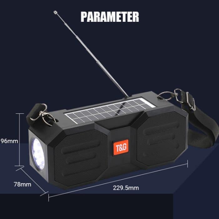 T&G TG634 Outdoor Solar Power Bluetooth Wireless-Lautsprecher mit FM/Taschenlampe/TF-Kartensteckplatz – Bild 10
