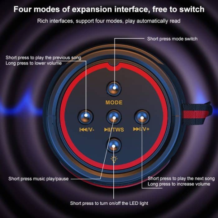 WEKOME D40 5W Sound Pulse Bunter Bluetooth-Lautsprecher, D40 (Black), D40 (White) – Bild 10