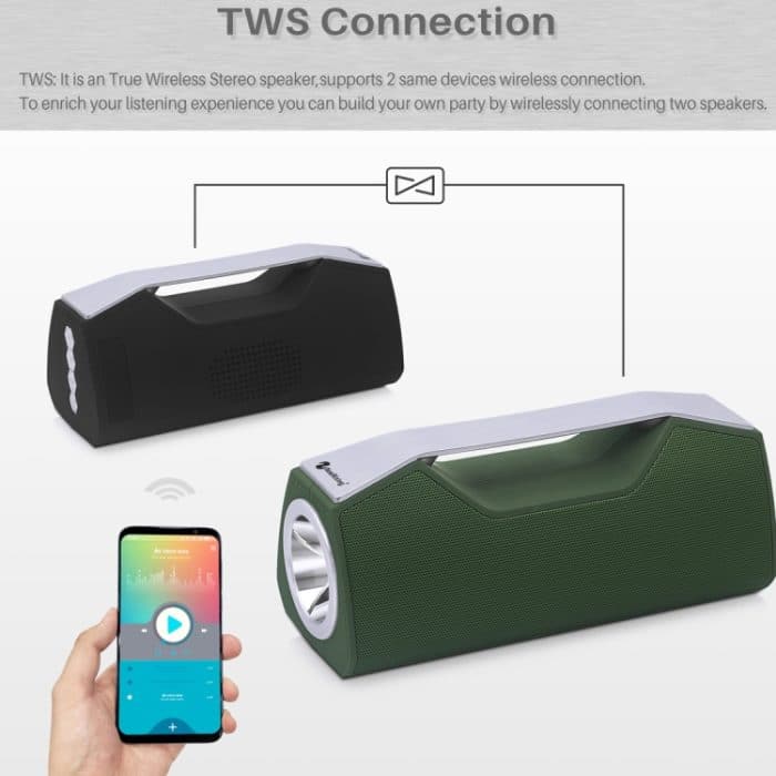 NewRixing NR-2028 Tragbare Beleuchtung, kabelloser Bluetooth-Stereo-Lautsprecher, unterstützt TWS-Funktionslautsprecher – Bild 6