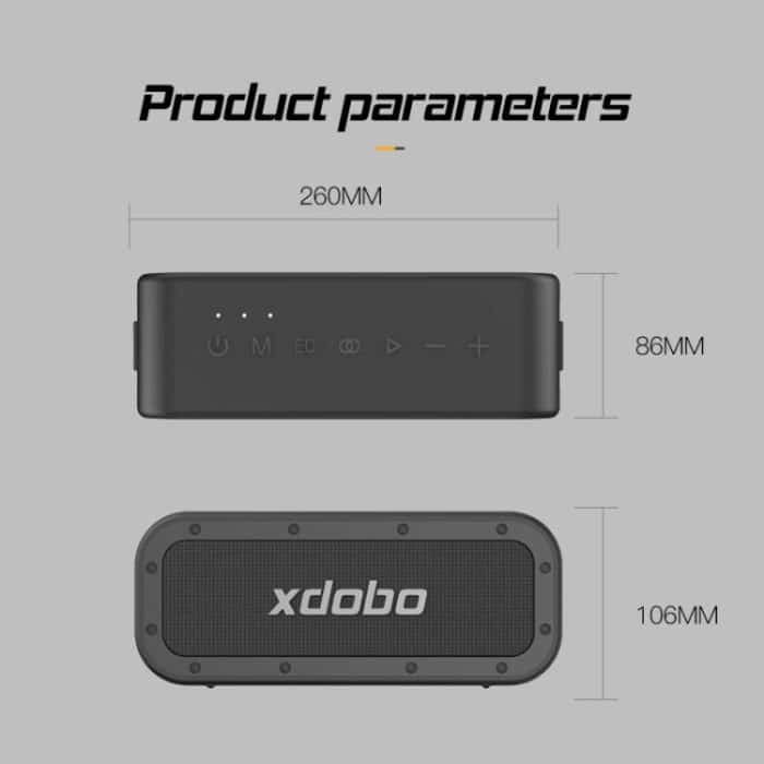 XDOBO 1983Plus IPX7 Wasserdichter tragbarer Outdoor-Bluetooth-Lautsprecher Desktop-Audio-Subwoofer – Bild 4