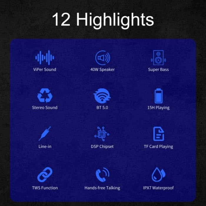 XDOBO Wake 1983 IPX7 Wasserdichter tragbarer kabelloser Bluetooth-Außenlautsprecher – Bild 4