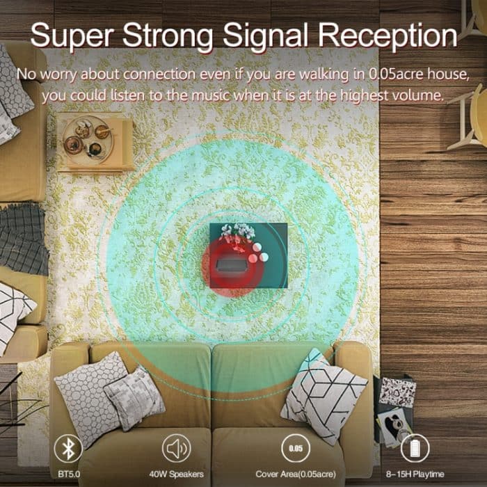 XDOBO Wake 1983 IPX7 Wasserdichter tragbarer kabelloser Bluetooth-Außenlautsprecher – Bild 9