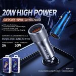 WK WP-C30 20W QC3.0 USB + PD UB-C / Typ-C-Schnittstelle Flash-Serie Auto-Schnellladegerät, WP-C30 (Blue), WP-C30 (Silver) – Bild 2