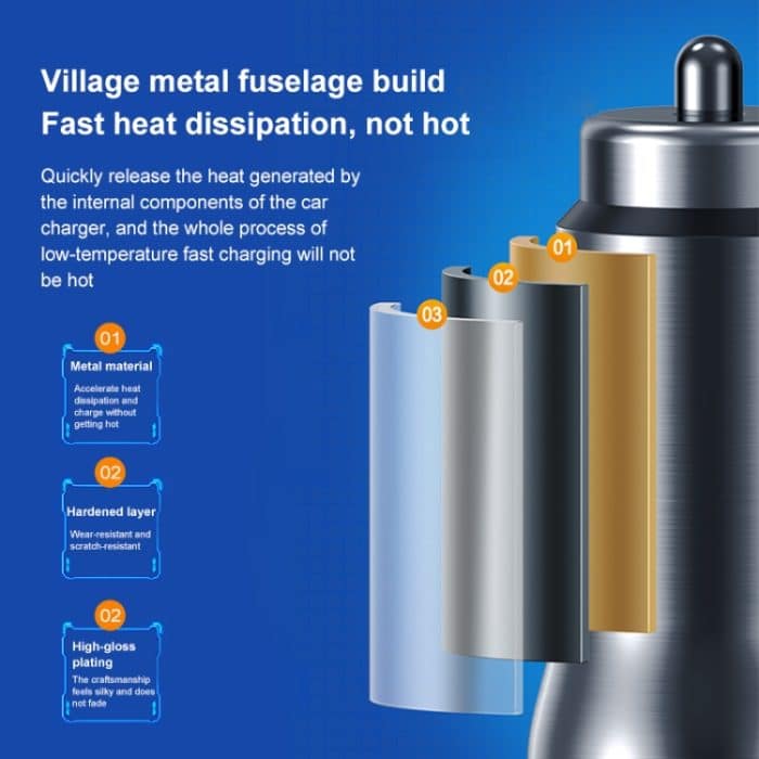 WK WP-C30 20W QC3.0 USB + PD UB-C / Typ-C-Schnittstelle Flash-Serie Auto-Schnellladegerät, WP-C30 (Blue), WP-C30 (Silver) – Bild 5