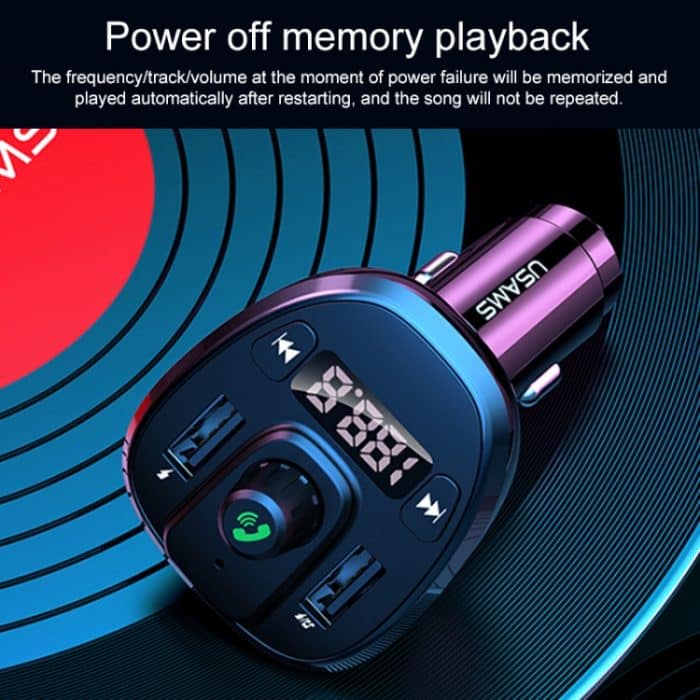 USAMS US-CC115 C21 Dual USB 3.4A Digitalanzeige Drahtloses FM-Autoladegerät, US-CC115 C21 – Bild 10