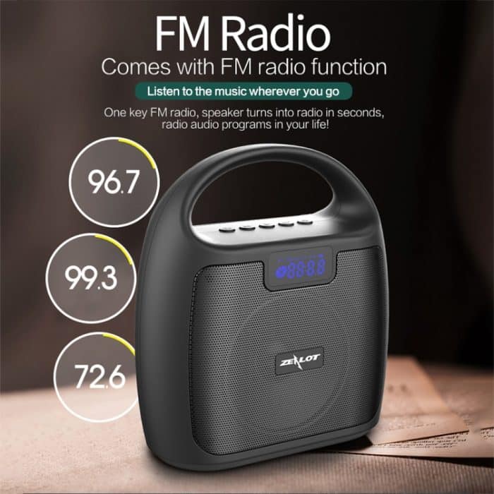 ZEALOT S42 Tragbarer FM-Radio-Bluetooth-Lautsprecher mit integriertem Mikrofon, unterstützt Freisprechen, TF-Karte und AUX – Bild 3