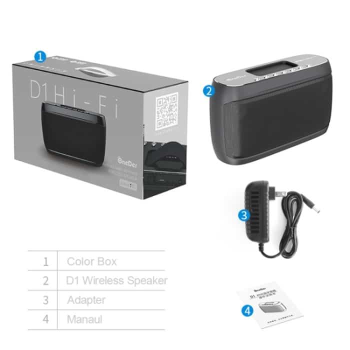 OneDer D1 60W tragbarer kabelloser HiFi-Bass-Bluetooth-Lautsprecher, unterstützt Freisprecheinrichtung / USB / AUX / TF – Bild 11