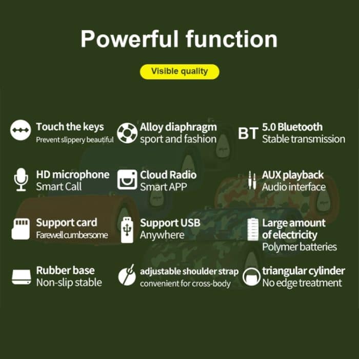 ZEALOT S39 Tragbarer Subwoofer, kabelloser Bluetooth-Lautsprecher mit integriertem Mikrofon, unterstützt Freisprechen, TF-Karte und AUX – Bild 9