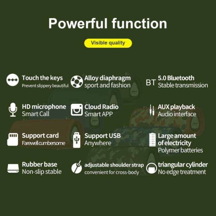 ZEALOT S38 Tragbarer Subwoofer, kabelloser Bluetooth-Lautsprecher mit integriertem Mikrofon, unterstützt Freisprechen, TF-Karte und AUX – Bild 3