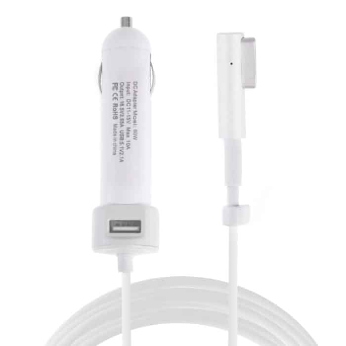 IP7G8275W.jpg 60 W 5,1 V 2,1 A USB-Schnittstellen-Autoladegerät mit 16,5 V 3,65 A L MagSafe-Schnittstellen-Datenkabel, 16.5V 3.65A L MagSafe – Bild 1