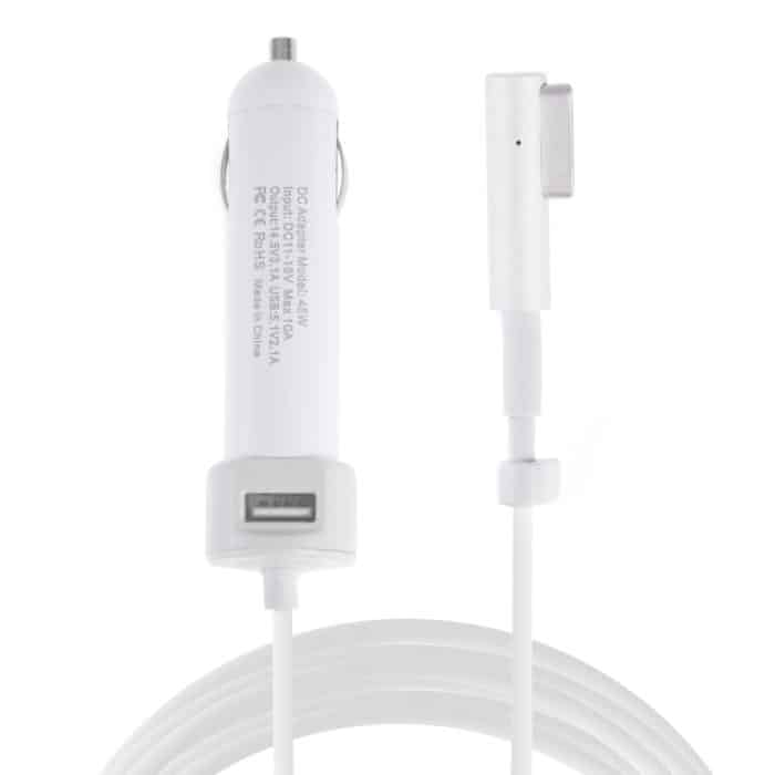 IP7G8276W.jpg 45 W 5,1 V 2,1 A USB-Schnittstellen-Autoladegerät mit 14,5 V 3,1 A L MagSafe-Schnittstellen-Datenkabel, 14.5V 3.1A L MagSafe – Bild 1