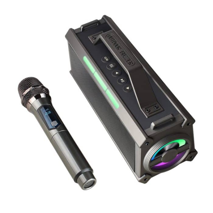 IP7G8566.jpg L202 Tragbarer drahtloser Bluetooth-Lautsprecher für den Außenbereich, Heim-Karaoke-Lautsprecher, Stil: Einzelmikrofon – Bild 1