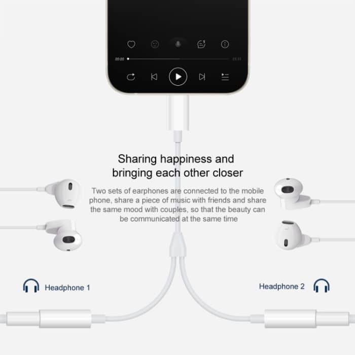 MH027 16 cm 2 in 1 Dual 3,5 mm weibliche bis 8-polige männliche Audioadapter – Bild 6