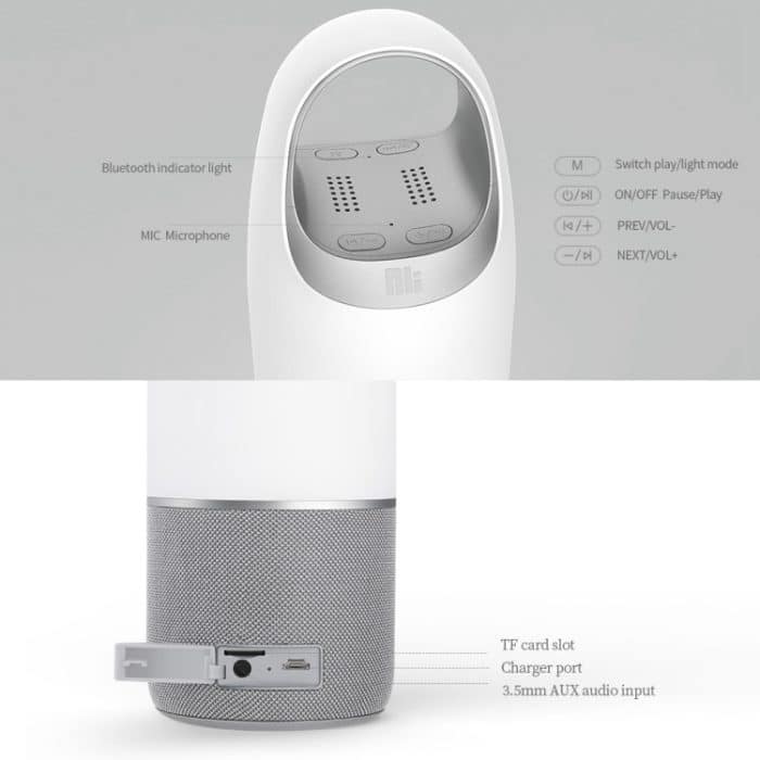 Tragbarer drahtloser Bluetooth V4.2-Flaschenlautsprecher NILLKIN MC3 PRO mit 3600 mAh Power Bank und buntem LED-Licht – Bild 5