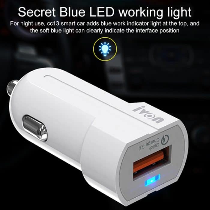 IVON CC13 QC 3.0 Schnelllade-Autoladegerät-Set mit 8-poligem Ladekabel, Charger with 8 Pin Cable – Bild 6
