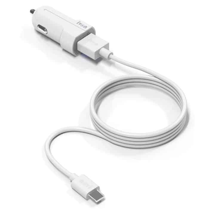 IVON CC13 QC 3.0 Schnelllade-Autoladegerät-Set mit Typ-C/USB-C-Ladekabel, Charger with Type-C Cable – Bild 1