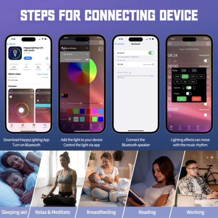 N69 Smart Bluetooth-Lautsprecher unterstützt kabelloses Ladegerät, Wecker und Umgebungslicht, US-Stecker, US Plug, N69 US Plug – Bild 4