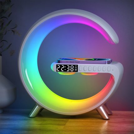 N69 Smart Bluetooth-Lautsprecher unterstützt kabelloses Ladegerät, Wecker und Umgebungslicht, EU-Stecker, EU Plug, N69 EU Plug