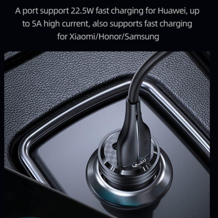 USAMS US-CC175 C35 45 W Aluminiumlegierung, transparent, Dual-USB-Anschluss, Mini-Autoladegerät, CC175 C35 – Bild 3