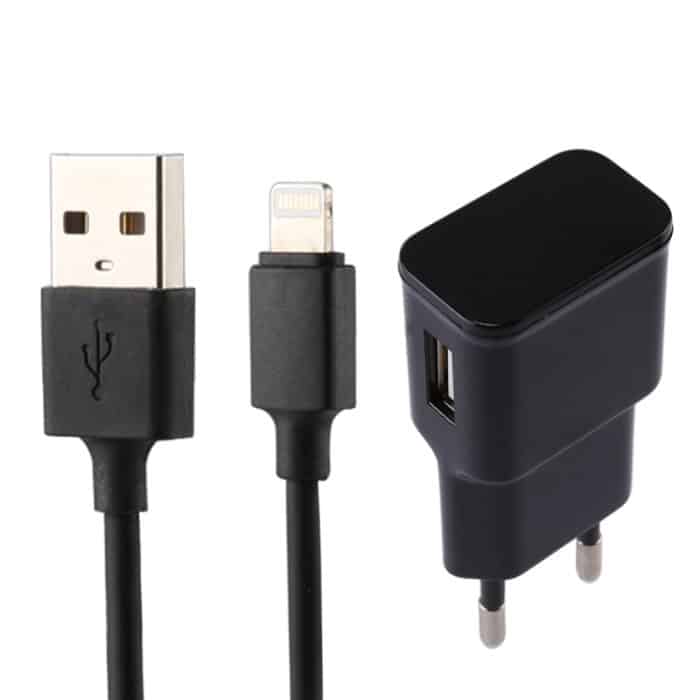 IP8P4022B.jpg Für iPhone 5V 2,1A Intelligente Identifikation USB-Ladegerät mit 1 m USB-auf-8-Pin-Ladekabel, EU-Stecker – Bild 1