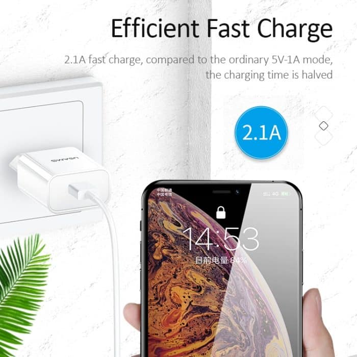 USAMS US-CC075 T18 2,1 A Einzel-USB-Reiseladegerät, EU-Stecker, EU Plug – Bild 11